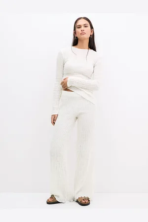 Pull&Bear Pantalon Large En Tissu Froissé