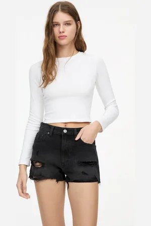 Pull&Bear Short En Jean Ourlet Effiloché