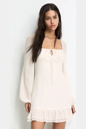 Pull&Bear Robe Cropped À Volants
