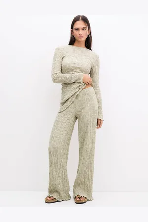 Pull&Bear Pantalon Large En Tissu Froissé