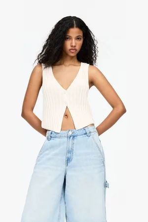 Pull&Bear Gilet Sans Manches En Crochet Boutonné