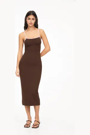 Pull&Bear Robe Midi Bretelles Fines Cut Out