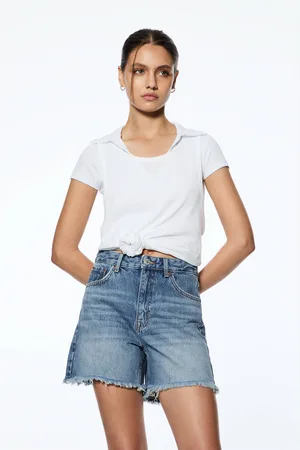 Pull&Bear Bermuda En Jean Taille Haute