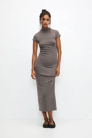 Pull&Bear Robe Midi Col Cheminée