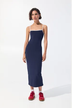 Pull&Bear Robe Midi Bretelles Fines Cut Out