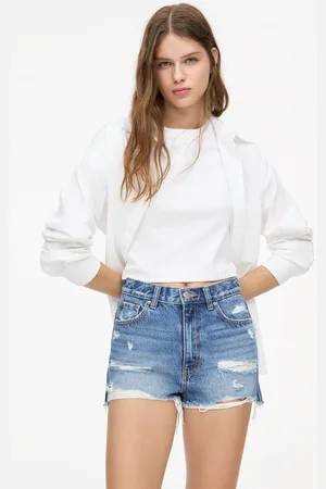 Pull&Bear Short En Jean Ourlet Effiloché