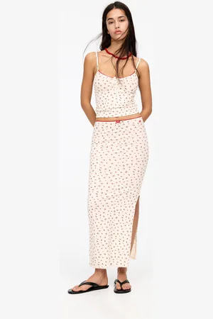 Pull&Bear Jupe Midi En Dentelle À Fleurs