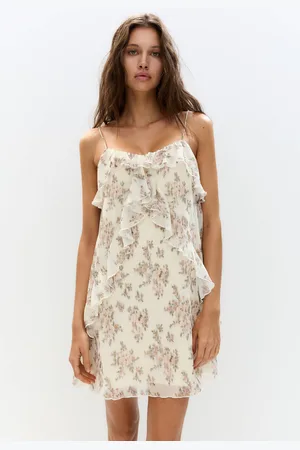 Pull&Bear Robe Courte À Fleurs Et Volants