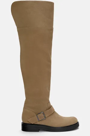 Pull&Bear Bottes Hautes Plates Cuir