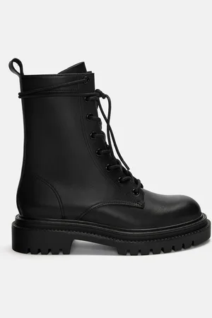 Pull&Bear Bottines Plates Lacées En Cuir