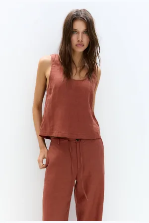 Pull&Bear Top Fluide 100 % Lin