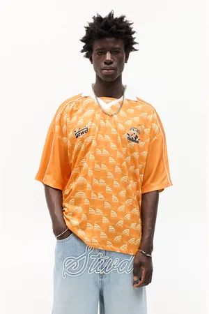 Pull&Bear T-Shirt Orange Stwd À Col Polo