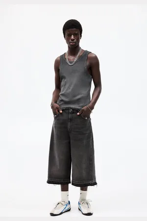 Pull&Bear Jorts Super Baggy Bas Effiloché Stwd