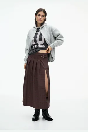 Pull&Bear Jupe Midi Plissée Fendue