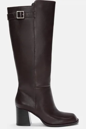 Pull&Bear Bottes Hautes À Talon En Cuir