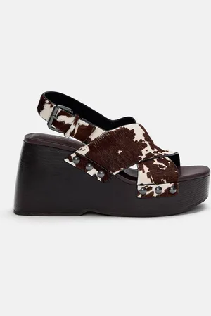 Pull&Bear Sandales Compensées En Cuir Vache