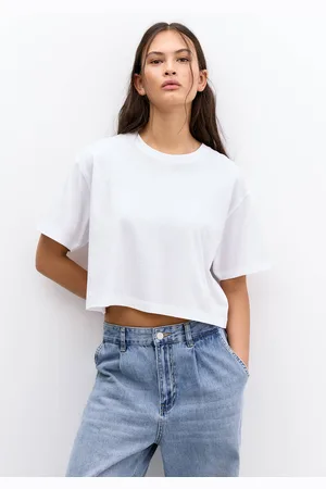 Pull&Bear T-Shirt Cropped À Manches Courtes