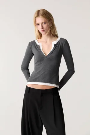 Pull&Bear T-Shirt Double À Manches Longues
