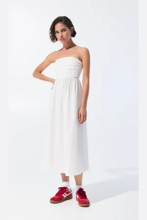 Pull&Bear Robe Midi Bustier Froncée