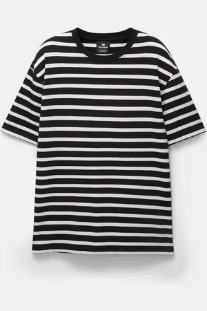 Pull&Bear T-Shirt Noir Rayures