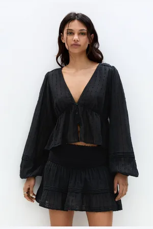 Pull&Bear Chemisier Manches Bouffantes Plumetis