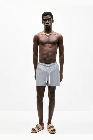 Pull&Bear Short De Bain À Rayures Seersucker
