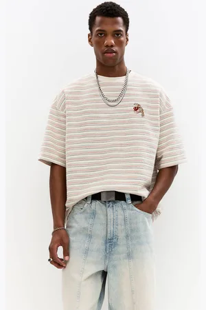 Pull&Bear T-Shirt À Rayure Avec Broderie Oiseau