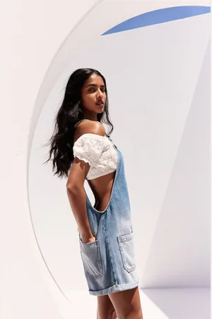 Pull&Bear Salopette En Jean Courte Poches
