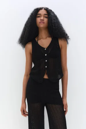 Pull&Bear Gilet Sans Manches En Crochet Boutonné