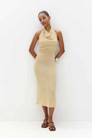 Pull&Bear Robe Midi En Maille Coupée