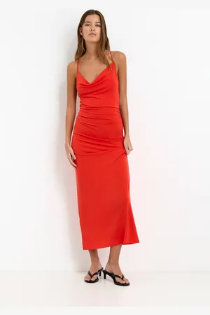 Pull&Bear Robe Midi Asymétrique Bretelles Fines