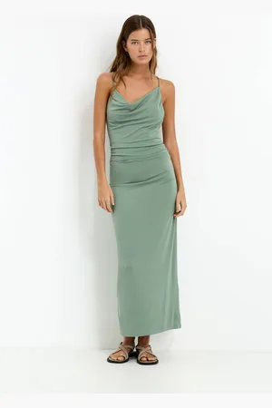 Pull&Bear Robe Midi Asymétrique Bretelles Fines