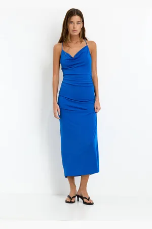 Pull&Bear Robe Midi Asymétrique Bretelles Fines
