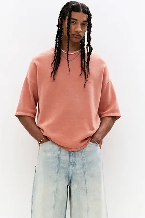 Pull&Bear T-Shirt En Maille À Manches Courtes Oversize