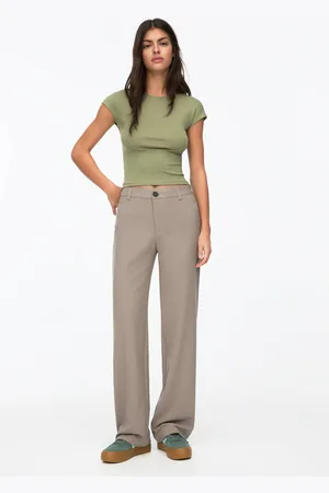 Pull&Bear Pantalon Habillé Straight Taille Haute