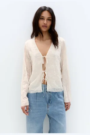 Pull&Bear Blouse En Tulle À Paillettes