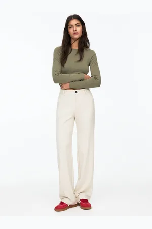 Pull&Bear Pantalon Habillé Straight Taille Haute