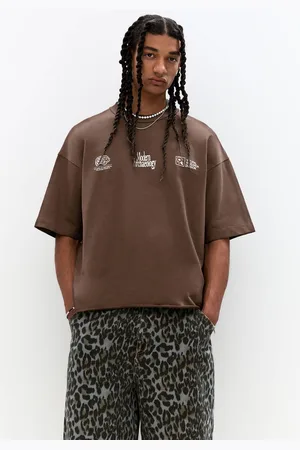 Pull&Bear T-Shirt Marron Imprimé Modern Archaeology