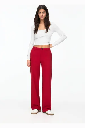 Pull&Bear Pantalon Habillé Straight Taille Haute