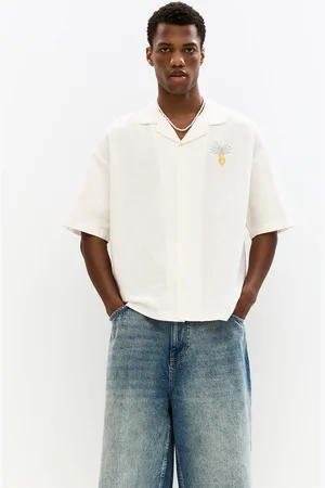 Pull&Bear Chemise Brodée Manches Courtes