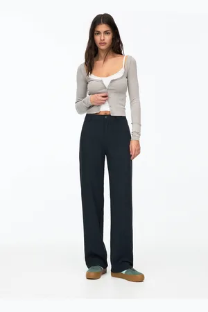 Pull&Bear Pantalon Habillé Straight Taille Haute