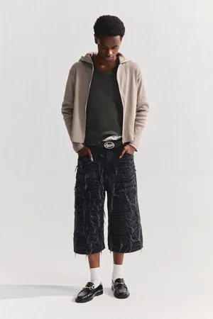 Pull&Bear Short Denim Super Baggy Stwd Déchiré
