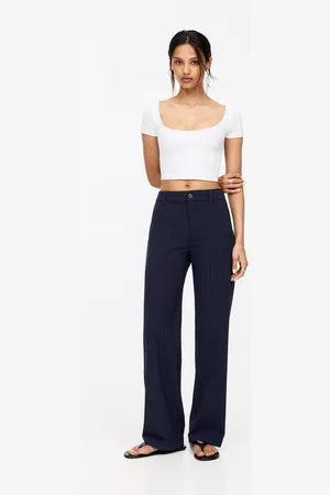 Pull&Bear Pantalon Habillé Straight Taille Haute