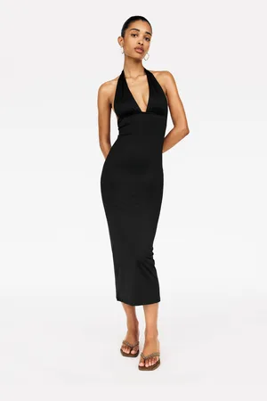 Pull&Bear Robe Midi En Polyamide À Encolure En V