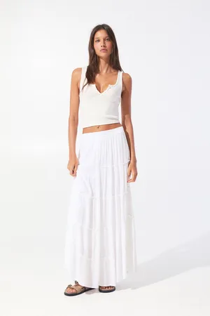 Pull&Bear Jupe Midi Color Block Taille Élastique
