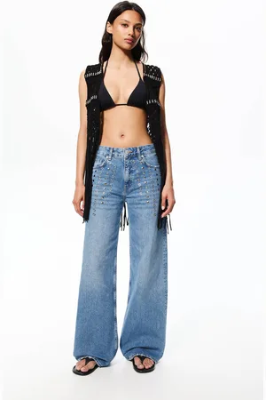 Pull&Bear Jean Baggy Taille Moyenne Clous