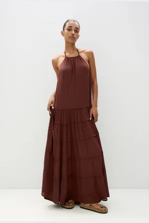 Pull&Bear Robe Midi Encolure Américaine À Panneaux