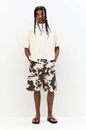 Pull&Bear Bermuda Baggy Imprimé Animal Vache