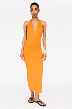 Pull&Bear Robe Midi En Polyamide À Encolure En V