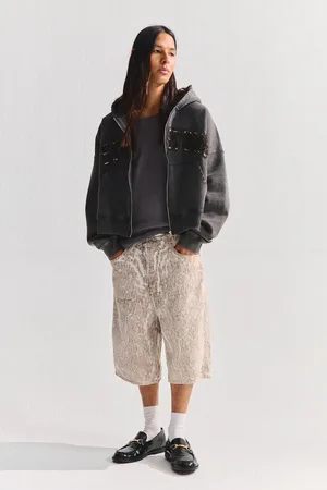 Pull&Bear Short Denim Skate Imprimé Serpent Stwd
